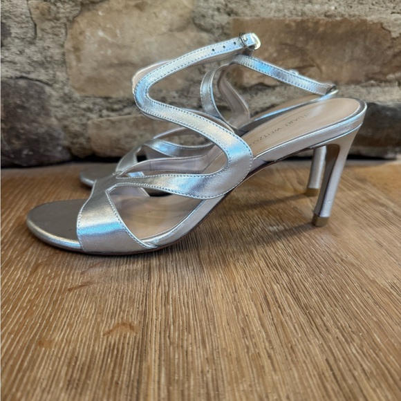 🔥Stuart Weitzman🔥FORMAL Mariposa 80 Sandal Sz7 Silver Worn3times PriceFirm! - Picture 9 of 14